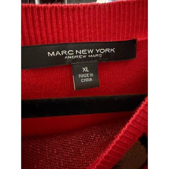 Marc New York Andrew Marc Womens Red Floral Sweater XL Long Sleeve Crewneck - Picture 5 of 7